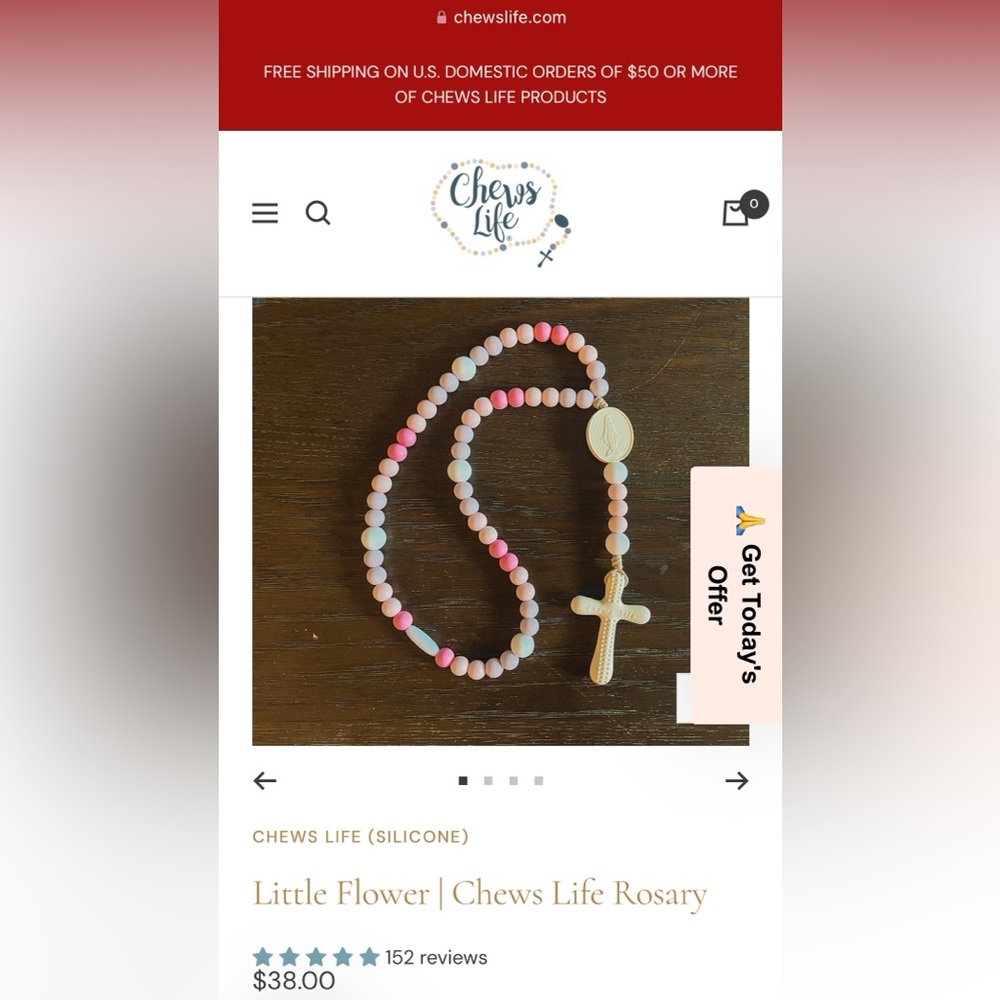 NEW Pink Silicone Rosary